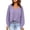 Purple, variant on RYRJJ Women's Fall Oversized Sweatshirt Casual Waffle Knit Long Sleeve V-Neck Pullover Lightweight Tunic Tops(Coffee,L)