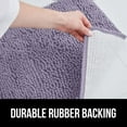 thumbnail image 3 of Plush Absorbent Shaggy Chenille Bath Rug Mat for Toilet Base with Rubber Backing, Machine Washable, Microfiber Bathroom Contour Mats for Toilets, Bath Room Decor, Oval 22.5x19.5 Lt Purple, 3 of 6