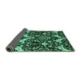 thumbnail image 2 of Ahgly Company Indoor Round Abstract Turquoise Blue Modern Area Rugs, 6' Round, 2 of 4