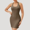 thumbnail image 3 of Summer Dresses for Womens 2026 Plus Size Fashion Solid Color Sleeveless Tight Fitting Casual Sports Dress With Chest Cushion, 3 of 9