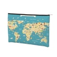 thumbnail image 2 of Fotbe World Map With Landmarks Reusable Cosmetic Bag Makeup Bag for Women Large Travel Cosmetic Pouch Girls' Make Up Organizer, 2 of 8