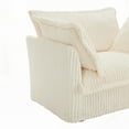 thumbnail image 5 of Cream Corduroy Fabric Sectional Sofa - Elegant with Cascading Hem & Detachable Cover for Easy Maintenance, 5 of 23