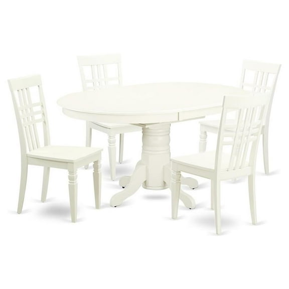 Atlin Designs 5-piece Wood Dining Table and Chairs in Linen White