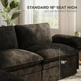 thumbnail image 6 of 110" Cloud Sectional Sofa with Ottoman - Fluffy Comfy 3-Seater Design Sectional Couch for Living Rooms and Apartments, Black, 6 of 8