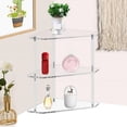 thumbnail image 3 of Acrylic Triangle End Table - 3 Tier Corner Side Small for Living Room, Bedroom, Bathroom, 3 of 8