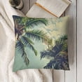 thumbnail image 3 of YINGXI  Palm Tree Throw Pillow Cushion Cover, Coconut Trees on Tropical Beach Caribbean Coastline Ocean Summer, Decorative Square Accent Pillow Case, Yellow Green 20x20in, 3 of 5