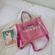 thumbnail image 2 of Btafrte Bolsos Mano Con Letras Transparentes Bolso Cruzado PVC para Mujer (rosa Roja), 2 of 9