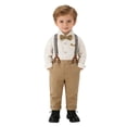 thumbnail image 2 of Gunia Toddler Boy Spring Outfits Formal Long Sleeve Dress Shirt Pants Vest Three Piece Wedding Party Performance Clothes Set 3-7 Years, 2 of 3