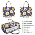 thumbnail image 2 of Large Capacity Tote Bag,Pioneer Flower Floral Print Pattern Handbag Fashion Luxury Tote Bag,15.7"x13"x 5.1" Inches,Laptop Compatible, 2 of 6