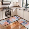 thumbnail image 3 of Kitchen Rugs Sets Of 2,Pioneer Flower Floral Print Pattern Anti Fatigue Kitchen Mat Rugs Non Slip Washable,Decorative Kitchen Floor Mats for Kitchen,Sink,Laundry,17"x47"+17"x47", 3 of 5
