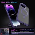 thumbnail image 5 of for iPhone 14 Pro  Case with Invisible Stand [Compatible with Magsafe], Full Body Protective Cover Slim Shockproof Kickstand Phone Case for Apple iPhone 14 Pro 6.1", Purple, 5 of 16