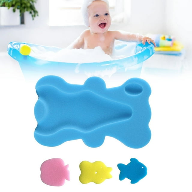Alfombrilla de baño para recién nacidos, 1,8 pulgadas de grosor, esponja de baño para bebés y niños pequeños, alfombrilla de esponja de baño para bebés, fiable y duradera