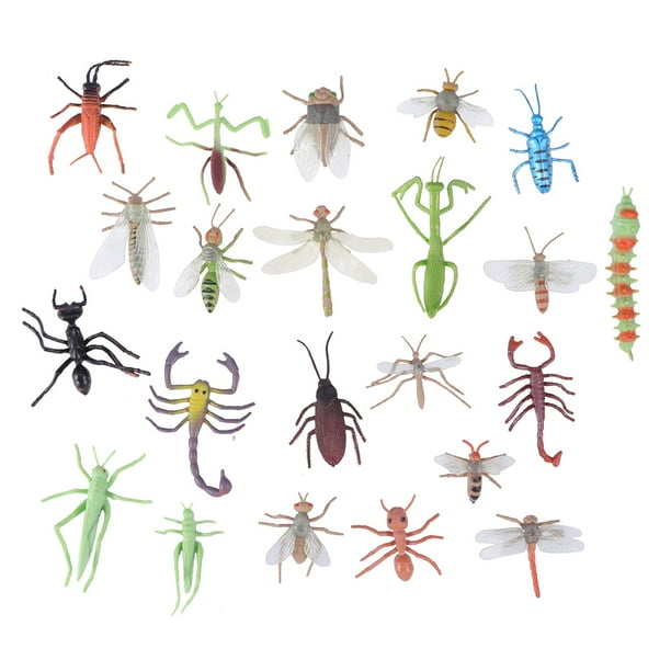 22 piezas juguetes de insectos artificiales divertido modelo de plástico juguete de insectos para chico niño niña