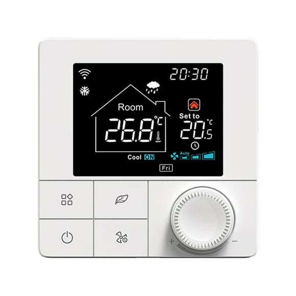 Mistaha Smart Fan Coil for 4 Pipe System Thermostat WIFI/485 Modbus with Application & Voice Control 2.8 Inch LCD Display Intelligent Programmable Thermostat