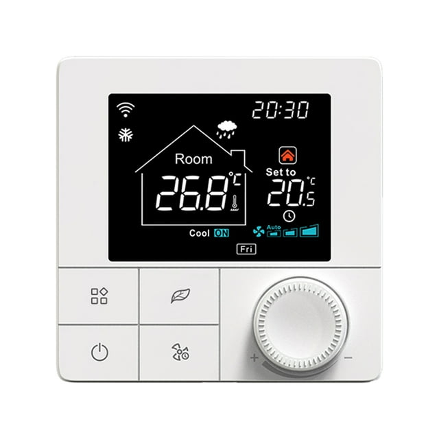 Mistaha Ventilo-Convecteur Intelligent pour Thermostat de Système à 4 Conduites Wi-Fi/485 Modbus avec Application et Commande Vocale Écran LCD 2,8 Pouces Thermostat Programmable Intelligent