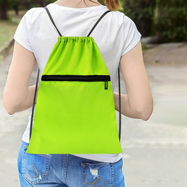 Waterproof Sports Drawstring Backpack | Oxford Cloth Sackpack for Gym, Fitness, Swim, Basketball, Travel | Lightweight Foldable Storage Bag With Small Pocket | Durable Large Capacity | 1 Piece |