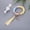 C, variant on Hangs Silicone Beaded Wristlet Key Ring with Leather Tassel Beaded Keychain for Women Stylish Accessory for Everyday Use
