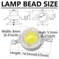 thumbnail image 2 of 50pcs 1W 3W High Power LED Light-Emitting Diode LEDs Chip SMD White Yellow Warm/Neutral/Cold white For SpotLight Downlight Lamp, 2 of 5