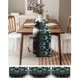 thumbnail image 6 of Peacock Feathers Burlap Cotton Table Runner 13x120 Inches Long, Beautiful Elegant Texture Watercolors Farmhouse Table Runners, Outdoor Dining Tablecloths Decor for Baby Shower/Party/Wedding, 6 of 6