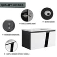 thumbnail image 3 of 36'' Floating Bathroom Vanity with Single Sink and Soft Close Cabinet Doors, Wall Mounted Storage, Modern Ceramic Vanity, White+Black, 3 of 9