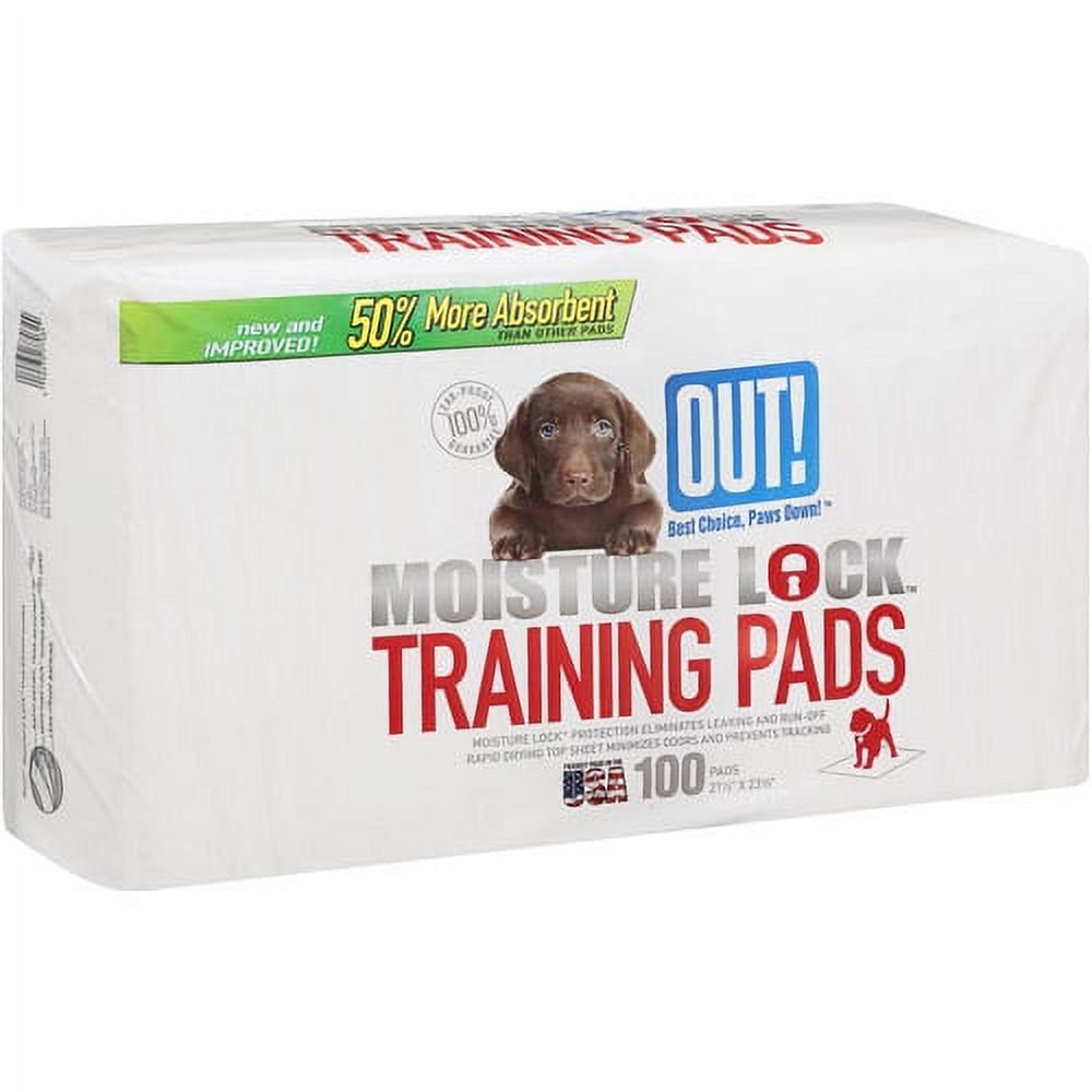 OUT! Super Absorbency Moisture Lock Training Pads for Dogs - 100 Count