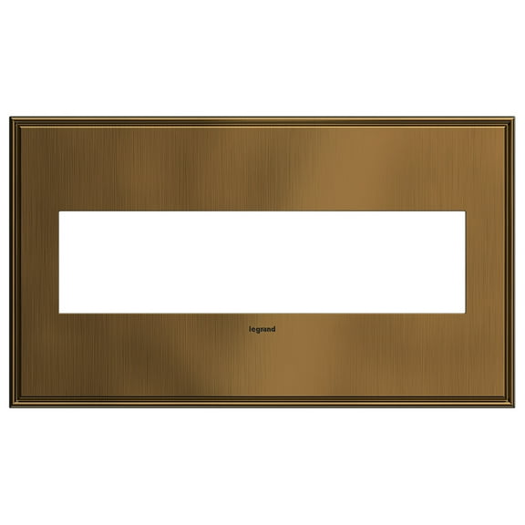 Legrand Awc4g4 Adorne Cast Metal 4-Gang Light Switch / Outlet Cover Wall Plate - Coffee