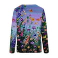 thumbnail image 5 of USSUMA Tops For Women - Womens Tops Dressy Casual Sexy Geometric Lace Patchwork Pattern Shirt O-Neck Long-Sleeves Women's Early Autumn Tees Sweatshirts Sport Basic Stretch Shirt, 5 of 5