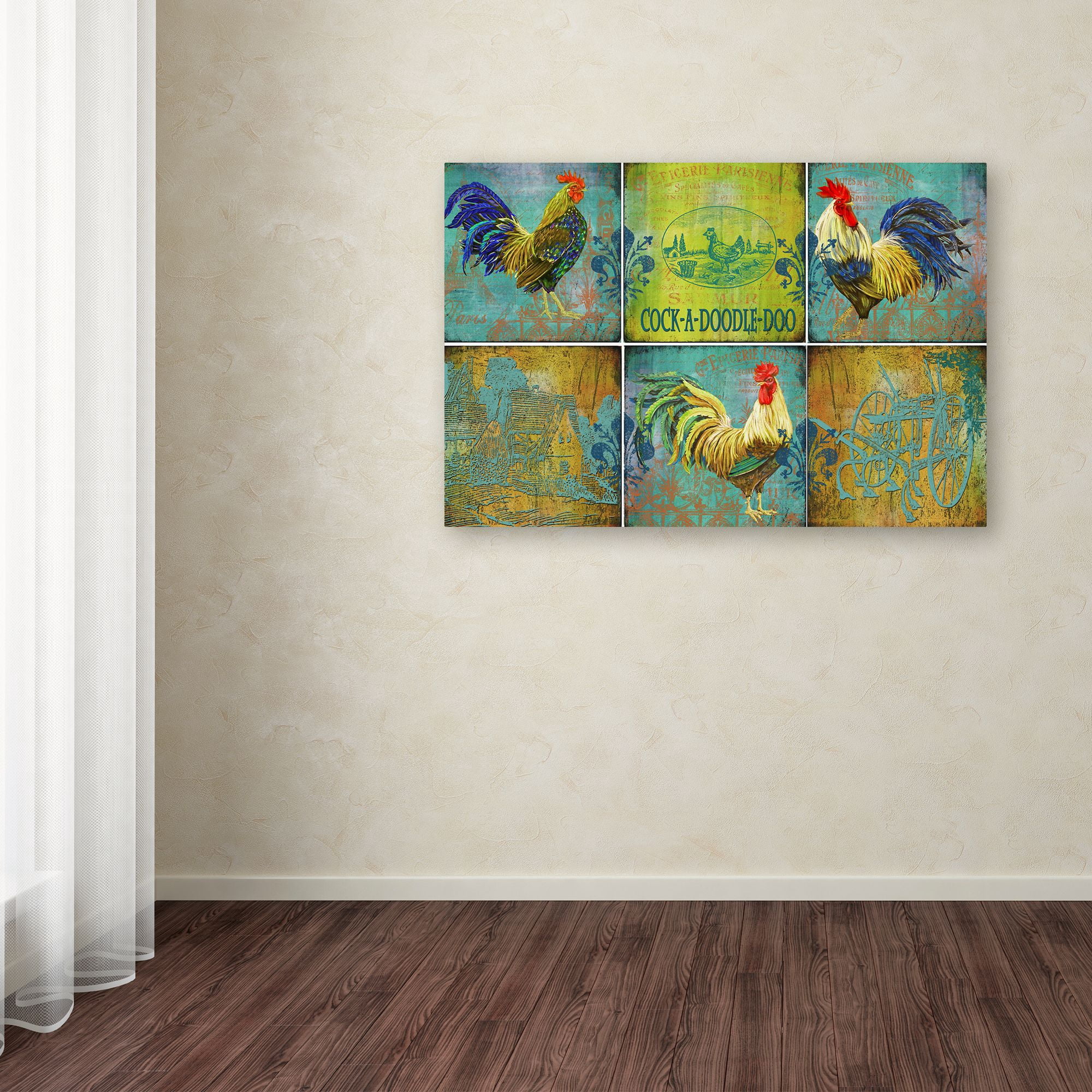 Trademark Fine Art 'Rooster Set 3' Canvas Art by Jean Plout