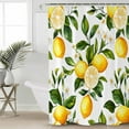 thumbnail image 2 of 60x72 Inch Shower Curtains for Bathroom White Flowers Fabric Bath Curtain Decor Countryside Lemon Fruit Garden Waterproof Restroom Curtains Shower Set Accessories with 12 Hooks 60 Inch, 2 of 6