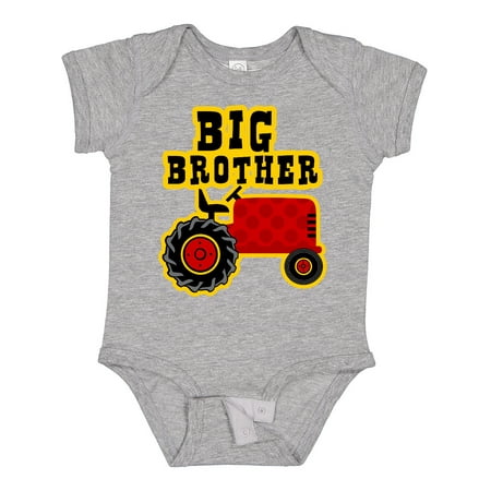 

Inktastic Red Tractor Big Brother Gift Baby Boy Bodysuit