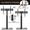 thumbnail image 4 of FITUEYES Tempered Glass Base Floor TV Stand 32-65 Inch, Height adjustable,Swivel TV Stand with Mount,Black, 4 of 8