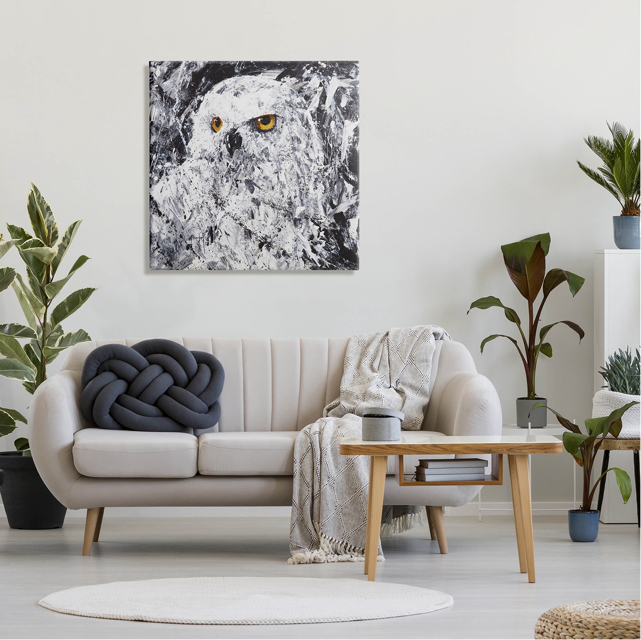 Stupell Industries Modern Snowy Owl Portrait Painting Gallery Wrapped Canvas Print Wall Art, Design by Joseph Marshal Foster
