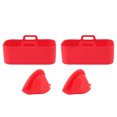 thumbnail image 1 of Friteuse Pot en Silicone, Accessoire de Friteuse 2Set Rectangulaire Panier en Silicone Résistant à la Chaleur avec Clip à la Main pour la Cuisine Noir, Rouge, Bleu, Gris, 1 of 8