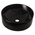 thumbnail image 4 of Strictly Sinks Round Ceramic Luxury Vessel Sink - 16 Inch Modern Countertop Bathroom Sink Black, 4 of 8
