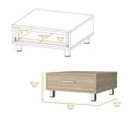 thumbnail image 3 of 24" Light Off White Pine Manufactured Wood Rectangular Coffee Table, 3 of 4