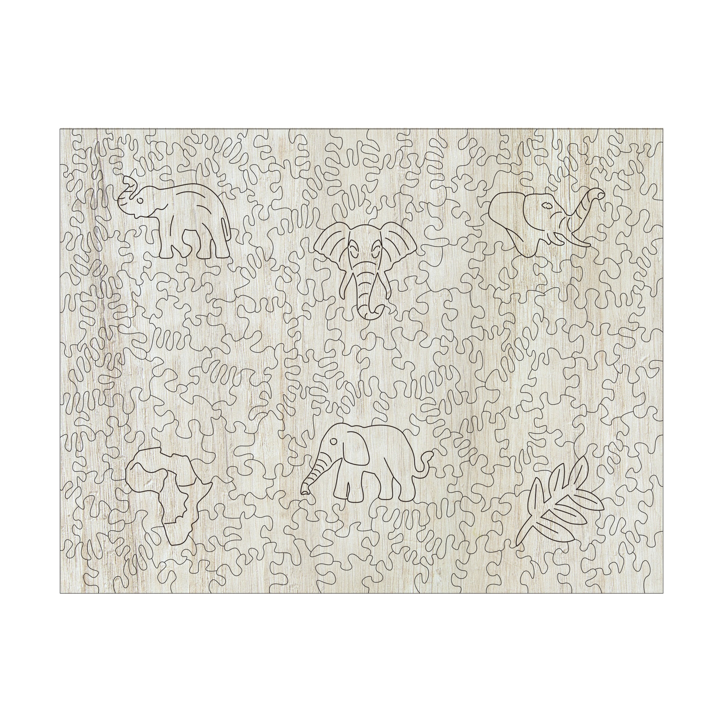AreYouGame.com Wooden Jigsaw Puzzle Set - Elephant & Sprung: 406 Pcs