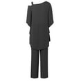 thumbnail image 5 of UJNDER Women's Casual Shoulder Irregular Party Elegant Two Piece Set Pant Suits for Women black L, 5 of 7