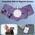 thumbnail image 2 of Magnetic case for iPhone 14 Phone Case for Women, Matte Luxury Soft Metallic Luster Design with Camera Lens Protector, Compatible with Magsafe Case for iPhone 14 6.1" - Deep Purple, 2 of 7