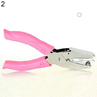 1.7 x 2.8 Paper Punch Shapes Mini Hole Puncher Heart for DIY Craft, Pink