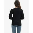 thumbnail image 2 of Women's Fall Puff Long Sleeve Tunic Tops Pleated Crew Neck Shirts Blouses Casual Loose T-Shirts, 2 of 6