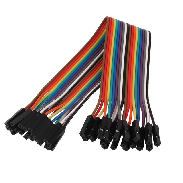 Unique Bargains 2.54mm Pitch 20 Pin 20 Way F/F Connector Rainbow Ribbon Jumper Cable Wires 20cm