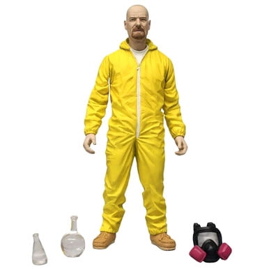 Mezco Breaking Bad Walter White Yellow Hazmat Suit Action Figure - 6 Inch Collectible With Accessories