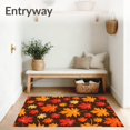 thumbnail image 3 of ODIKA 3'x5' Machine Washable Non-Slip Area Rug, Autumn Foliage Harvest Celebration Doormat High Traffic Rug, Orange, 602420, 3 of 7