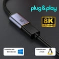 thumbnail image 6 of FVH USB-C Type C Female Source to Displayport DP 1.4 Sink HDTV Cable 8K@60hz 4K@120hz for Tablet Phone Laptop, 6 of 7