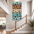 thumbnail image 4 of Canvas Wall Art, Aqua Brown Framed Canvas Prints for Bedroom Dining Room, Rustic Farmhouse Dog Paw Vintage Oversized Gallery Wrapped Wall Decor for Home Office, Gifts, 20"x40" Ship Next Day, 4 of 9