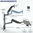 thumbnail image 5 of VIVO Pneumatic Ultrawide Monitor Wall Mount + Keyboard Tray, Up to 49" Screens, 5 of 8