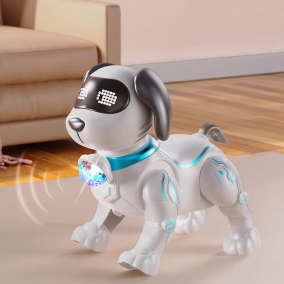 Gqtwoy Electronic Toy Leash Pet Dog, Interactive Robot Dog, Musical Toy with Flashing Lights, Versatile Companion for Pet Lovers, Shatterproof Mechanical Playmate