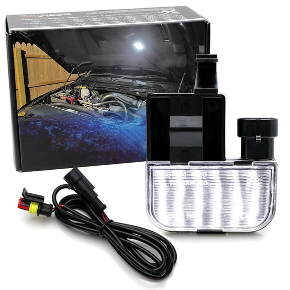 Super Bright White 18-SMD Full LED Under Hood Light w/5ft Power Cord Harness For Chevy/GMC Silverado/Sierra, Suburban/Tahoe Avalanche Trailblazer Yukon Envoy; Cadillac Escalade