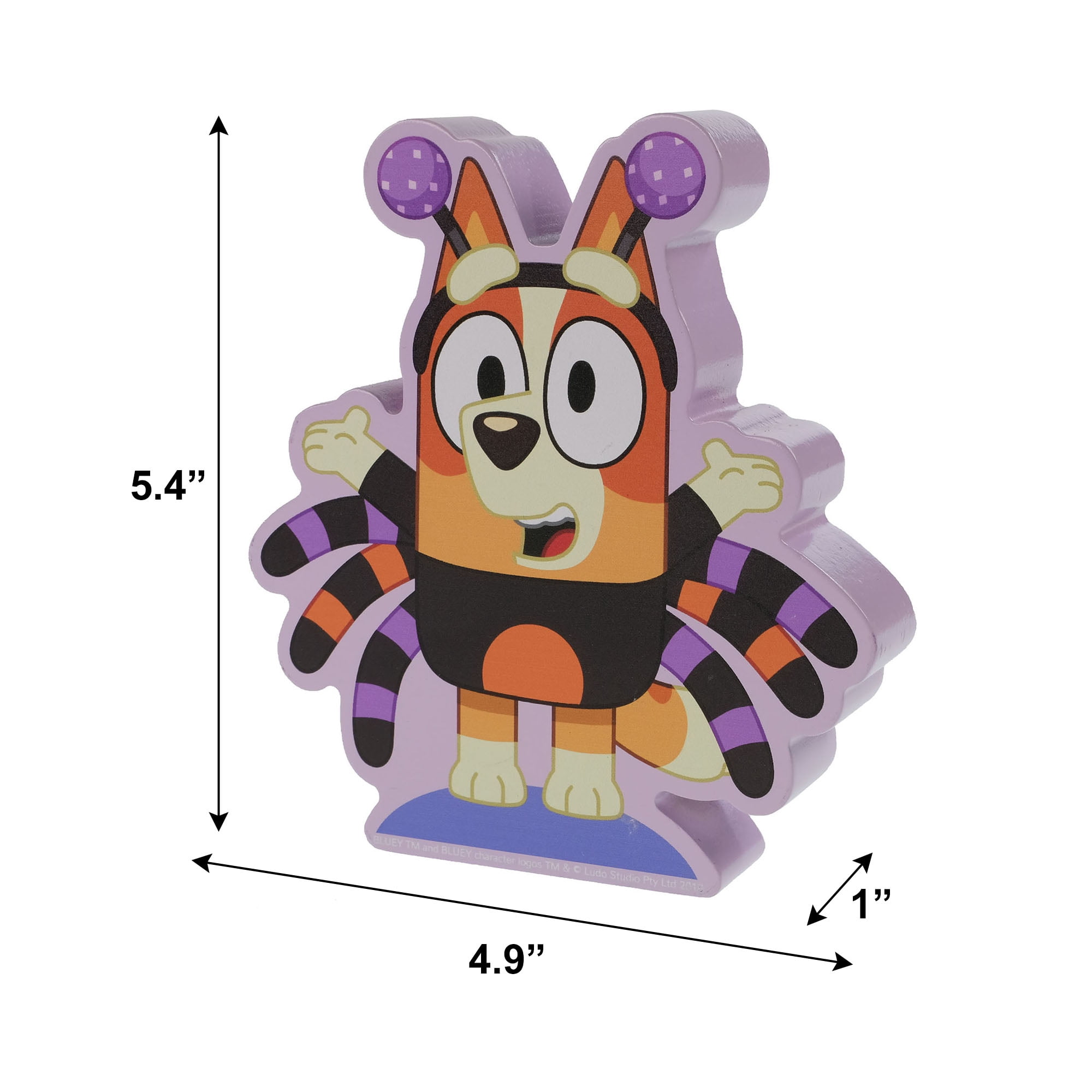 Bluey's Halloween Bingo Spider Costume Wooden Collectible Tabletop Décor, by Ruz