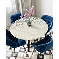 thumbnail image 5 of Round Tablecloth with Elastic Spring Flower Plant Vintage Flowers Blue Eucalyptus Leaves Waterproof Stain-proof Table Cover Wipeable Fitted Table Cloths for 36"-44" Round Tables Dining Kitchen, 5 of 6